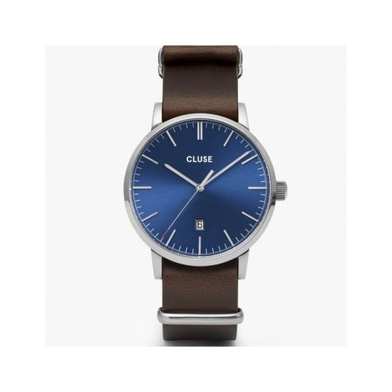 Reloj de vestir de cuero marrón Cluse - Image 1
