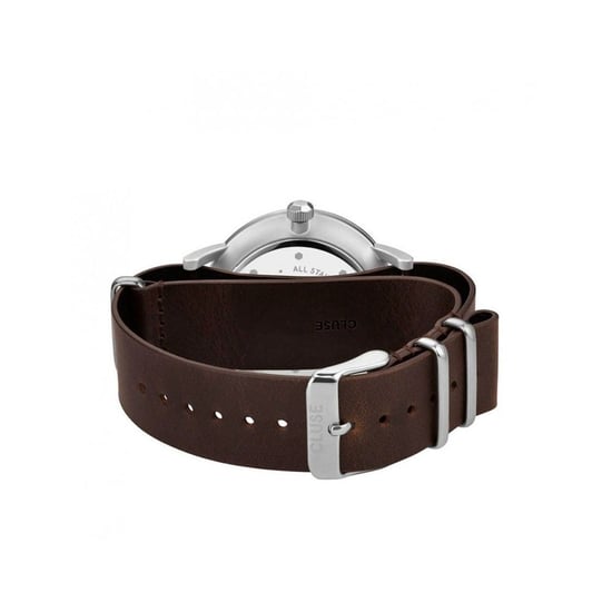 Reloj de vestir de cuero marrón Cluse - Image 2