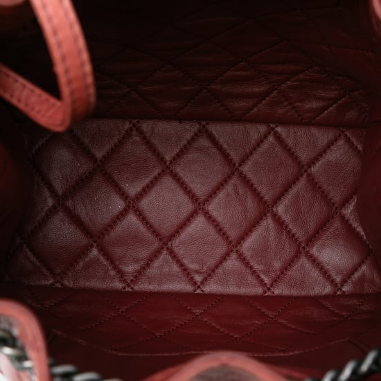 Mochila urbana de lujo de cuero de ternera cosido mediana de segunda mano con cordón - Image 4