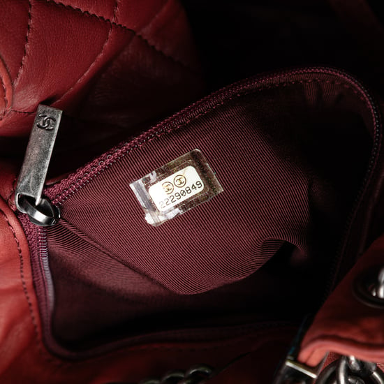 Mochila urbana de lujo de cuero de ternera cosido mediana de segunda mano con cordón - Image 5