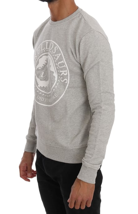 Suéter de punto gris de algodón con cuello redondo Frankie Morello - Image 2
