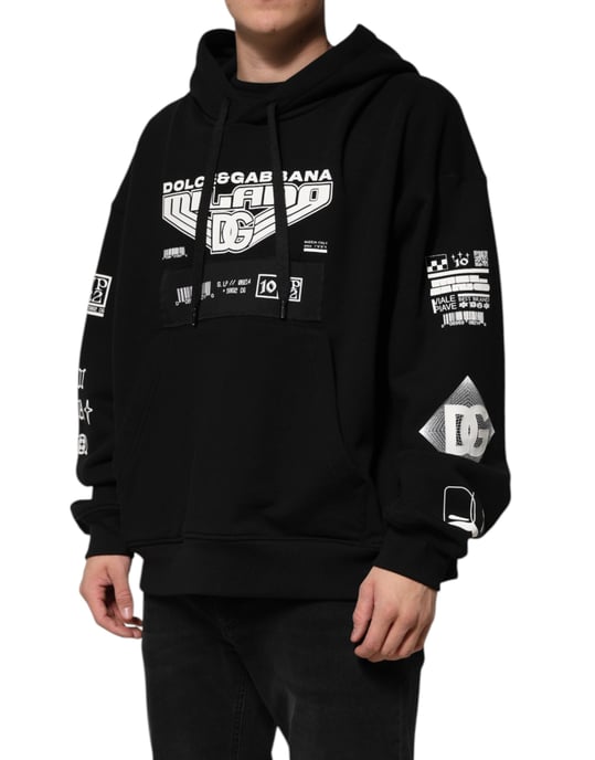 Sudadera con capucha de algodón negro con estampado del logo DG Milano de Dolce & Gabbana - Image 3