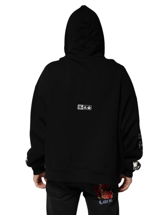 Sudadera con capucha de algodón negro con estampado del logo DG Milano de Dolce & Gabbana - Image 4