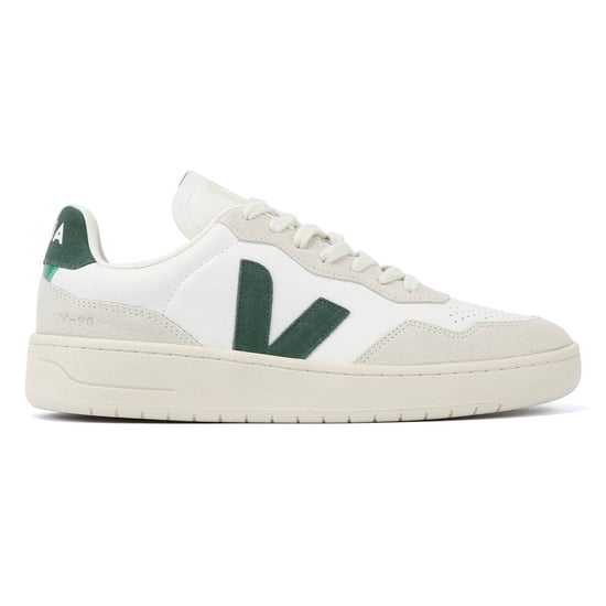 Zapatillas de cuero Veja V-90 para hombre blancas/verdes - Image 5