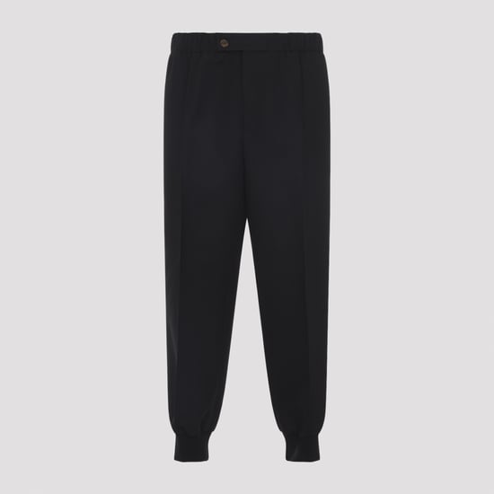 Pantalones de chándal de lana virgen negra - Image 1