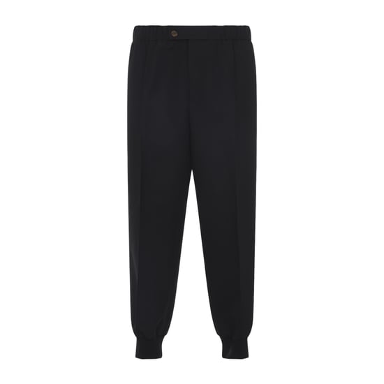 Pantalones de chándal de lana virgen negra - Image 2