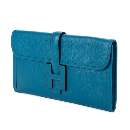 Hermès Jige Elan Clutch 29 en Blue Cuero de ternero - Image 2