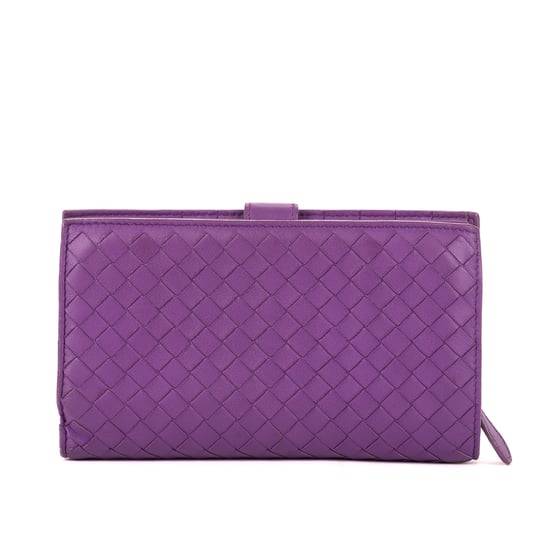 Bottega Veneta Continental Wallet en Púrpura Cuero de ternero - Image 5