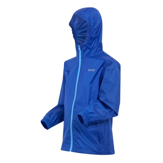 Regatta Great Outdoors Childrens/Kids Pack It Jacket III Waterproof Packaway Black (Olympian Blue/Elysium Blue) - Image 3