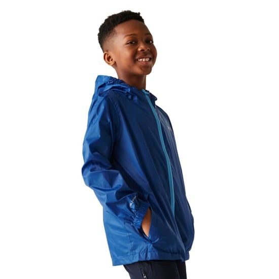 Regatta Great Outdoors Childrens/Kids Pack It Jacket III Waterproof Packaway Black (Olympian Blue/Elysium Blue) - Image 4