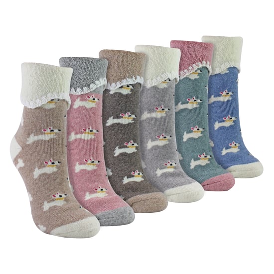 6 Pares de Calcetines de Noche para Mujeres, Gruesos y Cálidos de Lana - Image 1