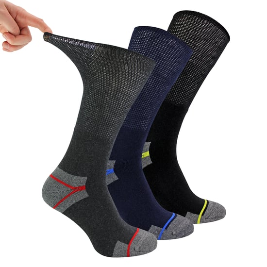 Paquete múltiple de calcetas para hombres diabéticos | Calcetas diabéticas transpirables sin elasticidad - Image 1