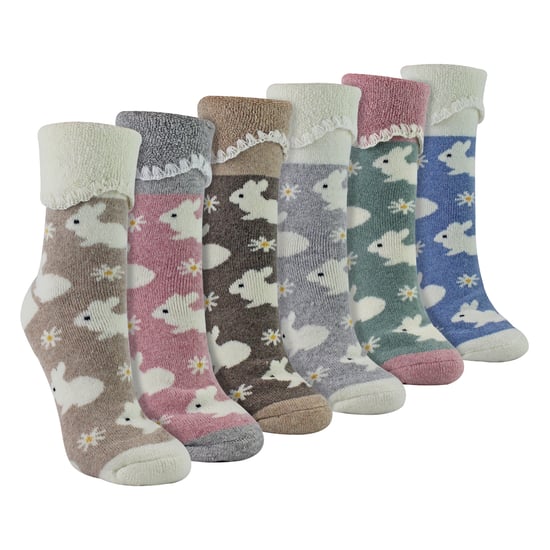 6 Pares de Medias de Lana Gruesas y Cálidas para Mujeres - Image 1