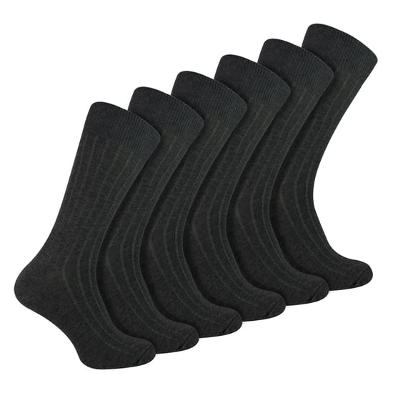 6 Pares de Calcetines de Vestir de Algodón Rico y Sin Diseño para Hombre - Image 1