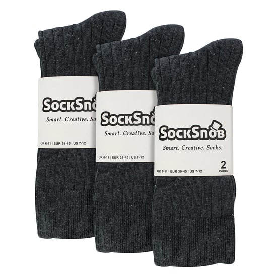 6 Pares de Calcetines de Vestir de Algodón Rico y Sin Diseño para Hombre - Image 2