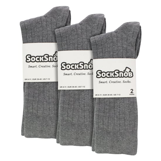 6 Pares de Calcetines de Vestir de Algodón Rizado en Colores Sólidos para Hombre - Image 2