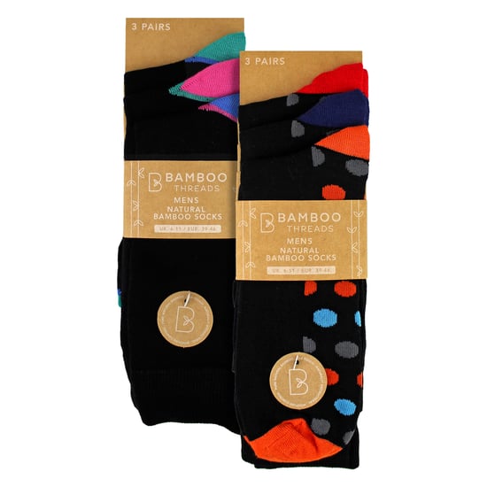 Paquete de 6 calcetines para hombre de diseño de bambú - Suaves y transpirables, con patrón cotidiano - Image 2