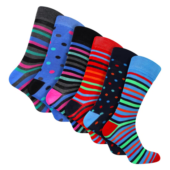 Paquete de 6 Calcetines de Diseño de Bambú para Hombre - Suaves y Transpirables, Estilo Diario con Patrones - Image 1