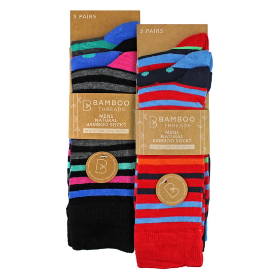 Paquete de 6 Calcetines de Diseño de Bambú para Hombre - Suaves y Transpirables, Estilo Diario con Patrones - Image 2