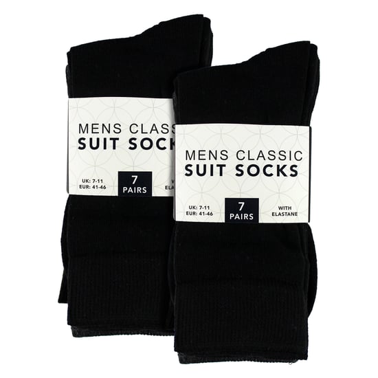 Paquete de 7 calcetines clásicos para hombres - Calcetines de vestir lisos suaves y transpirables - Image 2