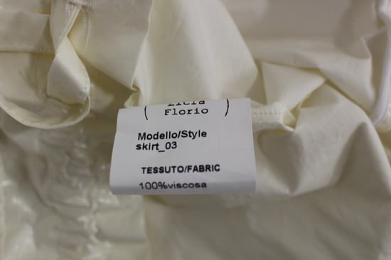 Falda de cintura elástica sobre la rodilla Licia Florio blanca - Image 6