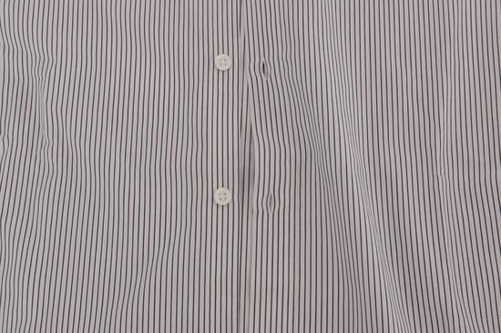 Camisa de algodón de ajuste regular con rayas blancas y azules de Frankie Morello - Image 5