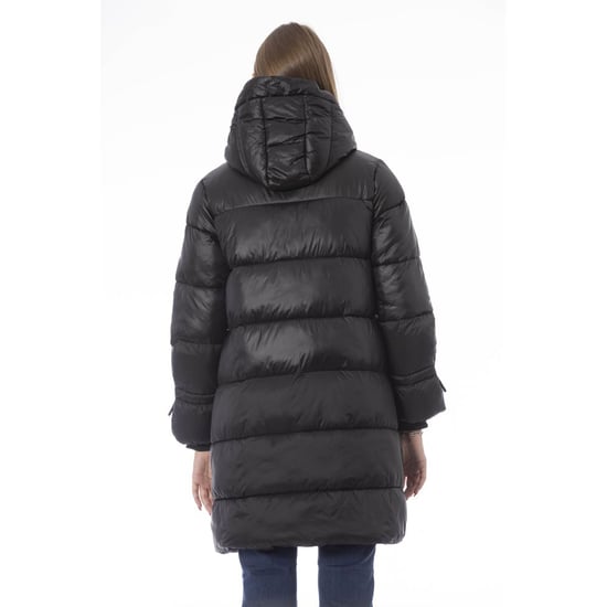 Chaqueta Abrigo de Nylon Negro Baldinini Trend - Image 3