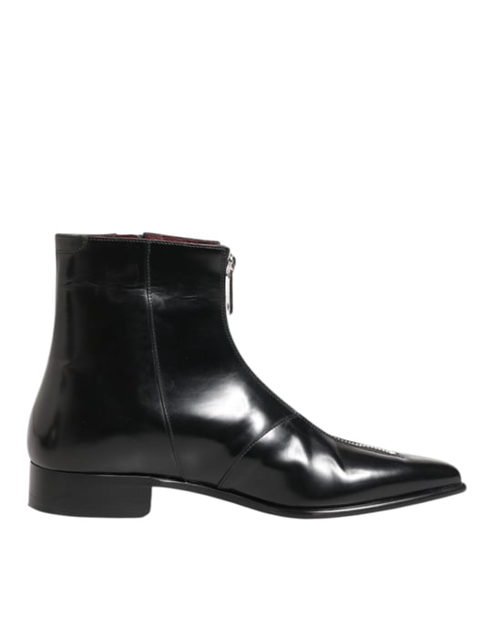 Botines cortos de chelsea en cuero negro de Dolce & Gabbana - Image 2