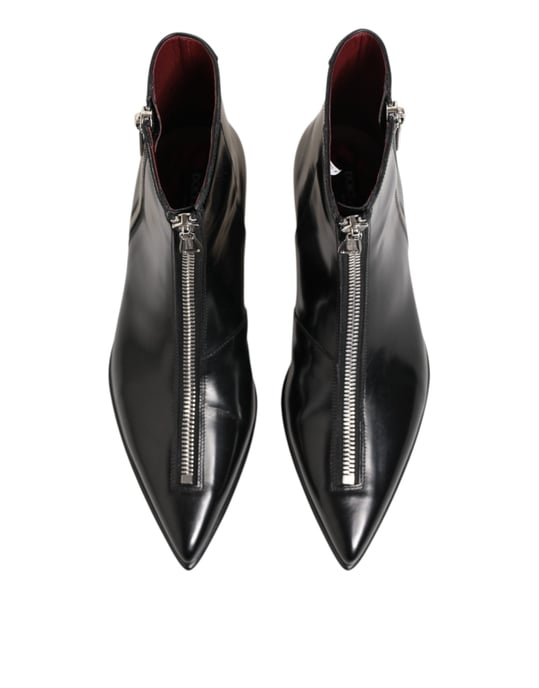 Botines cortos de chelsea en cuero negro de Dolce & Gabbana - Image 4