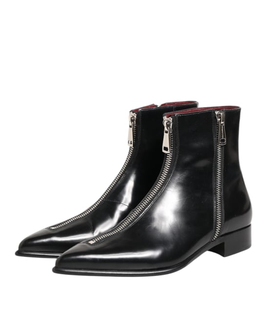 Botines cortos de chelsea en cuero negro de Dolce & Gabbana - Image 5