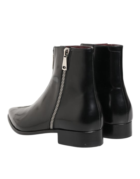 Botines cortos de chelsea en cuero negro de Dolce & Gabbana - Image 6