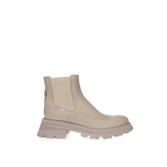 Botas Chelsea de cuero beige Alexander McQueen - Image 1