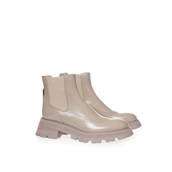 Botas Chelsea de cuero beige Alexander McQueen - Image 3