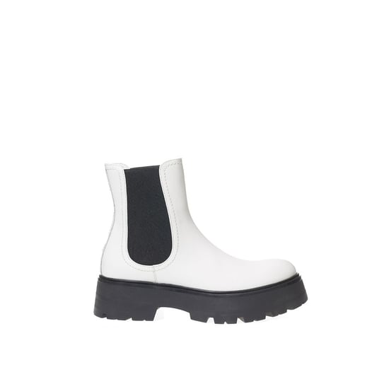 Botas Chelsea de cuero negro y blanco Alexander McQueen - Image 1