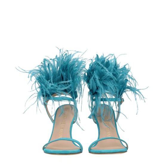 Sandalias de tacón de aguja de cuero verde Stuart Weitzman - Image 3