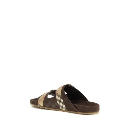 Sandalias Planas de Cuero de Ternera Marrón Bos Taurus de Burberry - Image 3