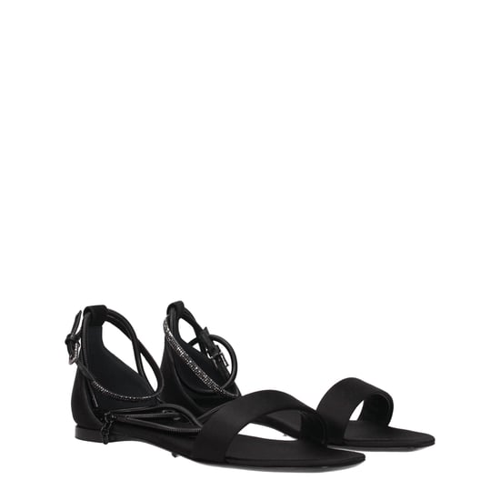 Sandalias Planas de Satén Negras Max Mara - Image 2