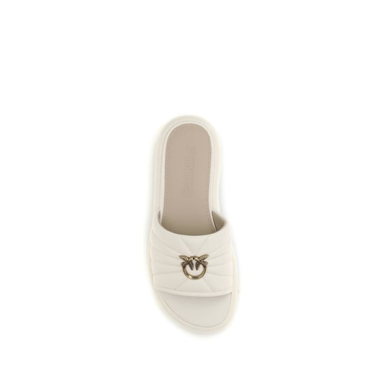 Sandalias Planas de Cuero de Ternera Beige PINKO Bos Taurus - Image 4