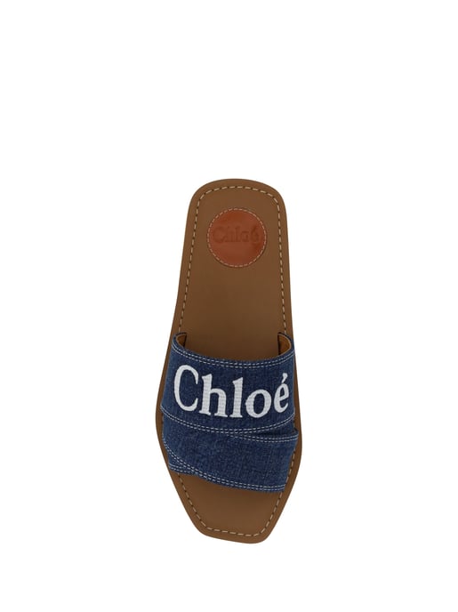 Sandalias Woody de algodón azul denim de Chloé - Image 4