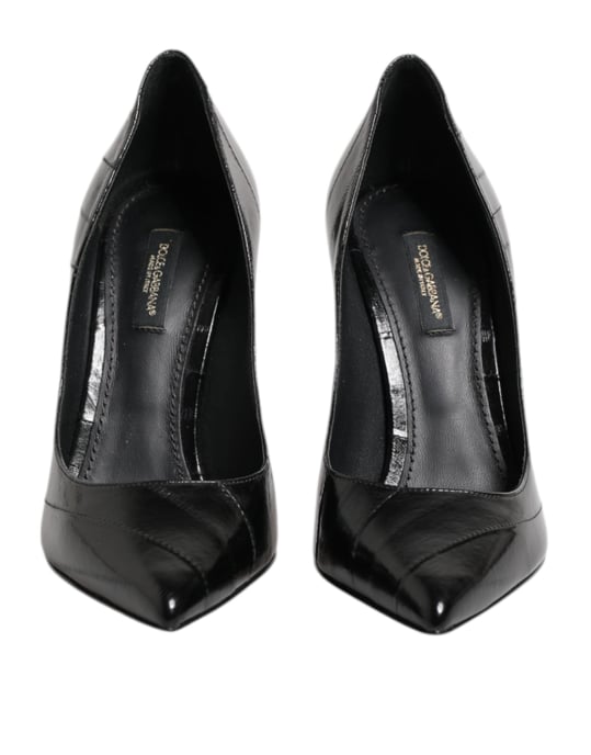 Zapatos de tacón alto de cuero negro de Dolce & Gabbana - Image 2