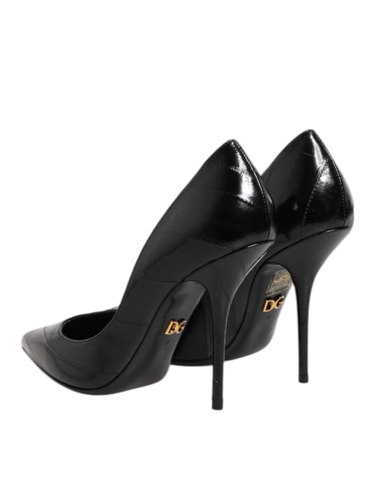 Zapatos de tacón alto de cuero negro de Dolce & Gabbana - Image 5