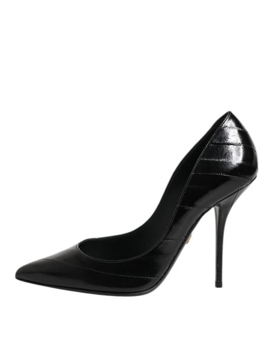 Zapatos de tacón alto de cuero negro de Dolce & Gabbana - Image 6