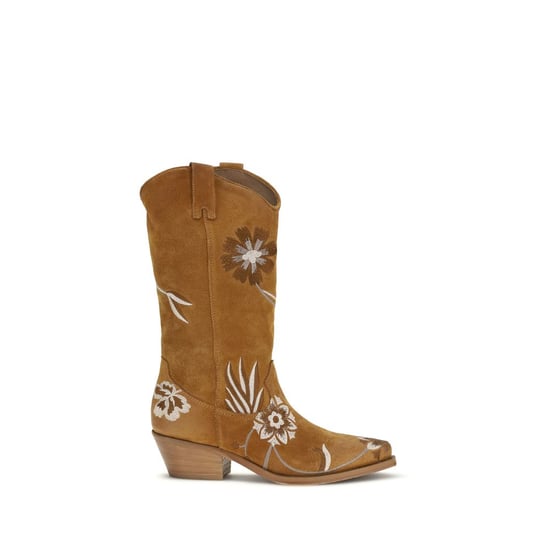 Botas de tobillo P.A.R.O.S.H. de cuero de ternera marrón Bos Taurus - Image 1