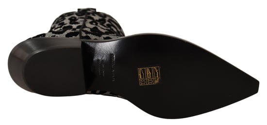 Botas de vaquero grises y negras con estampado de leopardo de Dolce & Gabbana - Image 6