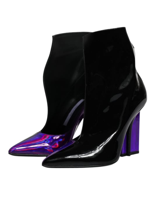 Botines negros púrpuras de punta de Dolce & Gabbana - Image 4