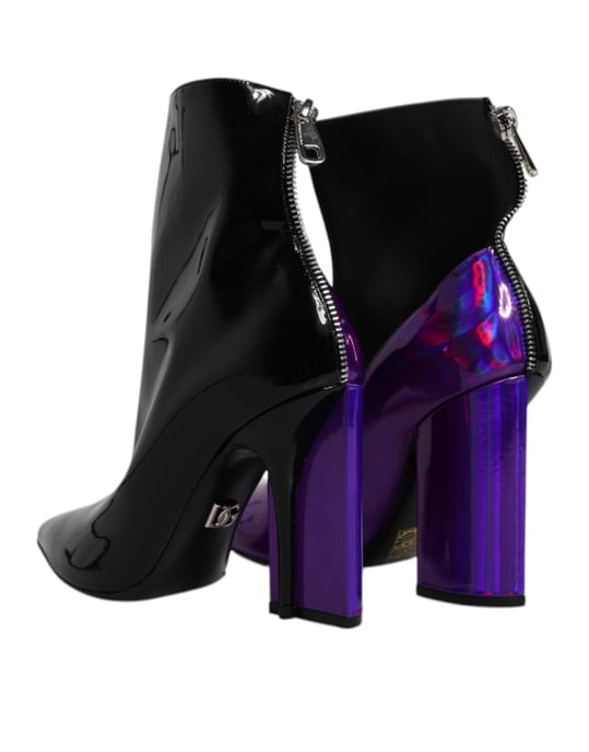 Botines negros púrpuras de punta de Dolce & Gabbana - Image 5