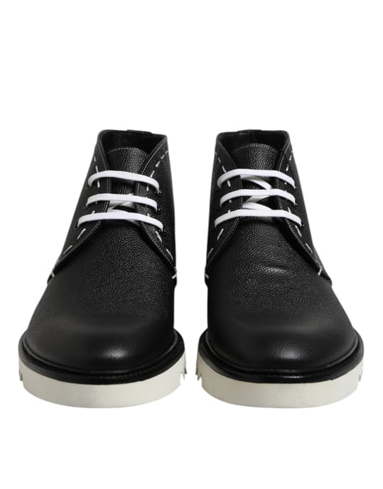 Botines de Cuero Negro y Blanco Dolce & Gabbana - Image 2