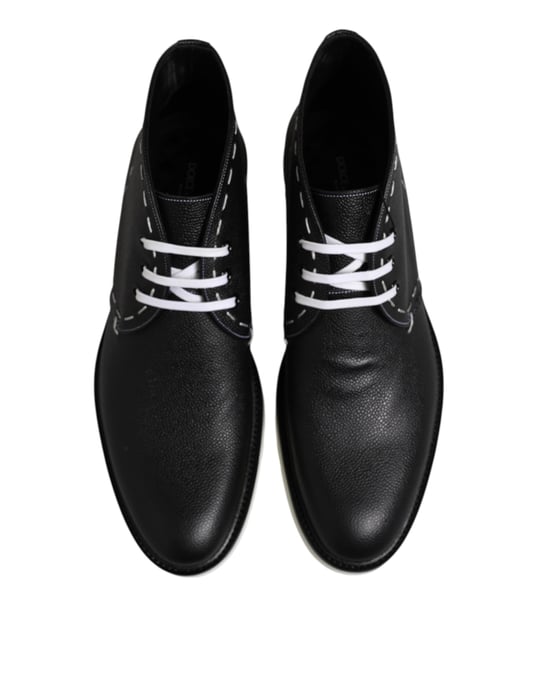 Botines de Cuero Negro y Blanco Dolce & Gabbana - Image 3