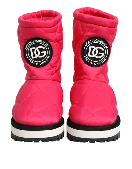 Botas de media caña acolchadas de viscosa rosas y blancas Dolce & Gabbana - Image 3