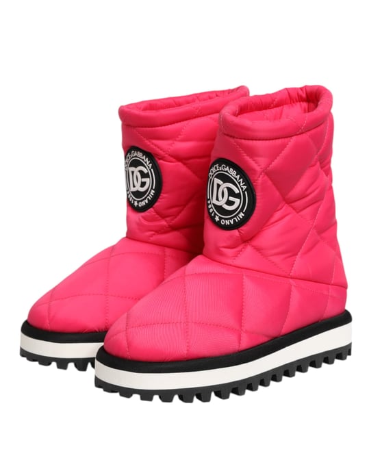 Botas de media caña acolchadas de viscosa rosas y blancas Dolce & Gabbana - Image 5